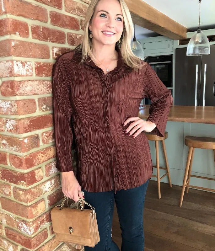 Luxe Longline Plisse Blouse