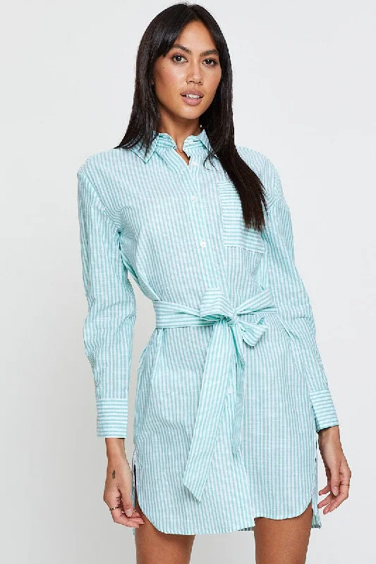 Stripe Oversized Shirts Long Sleeve