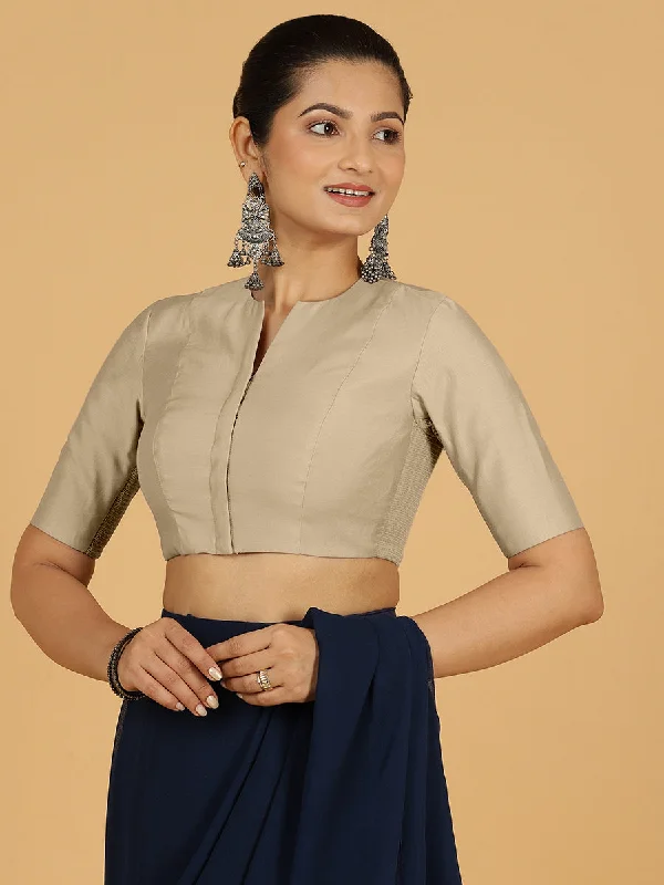 Simar x Rozaana |  Saree Blouse in Oyster Grey