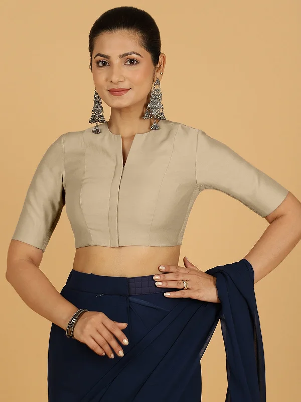 Simar x Rozaana |  Saree Blouse in Oyster Grey