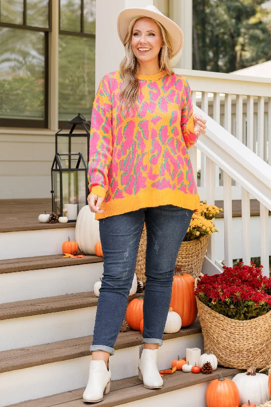 Love The Wild Side Sweater, Orange