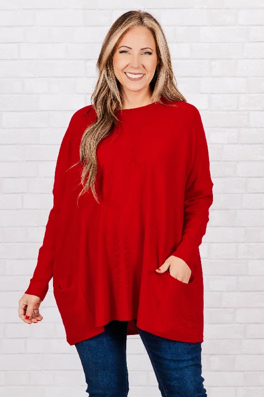 Snow Whispers Tunic, Red