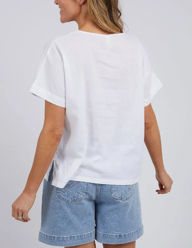 Elm Curtis Woven S/S Tee White