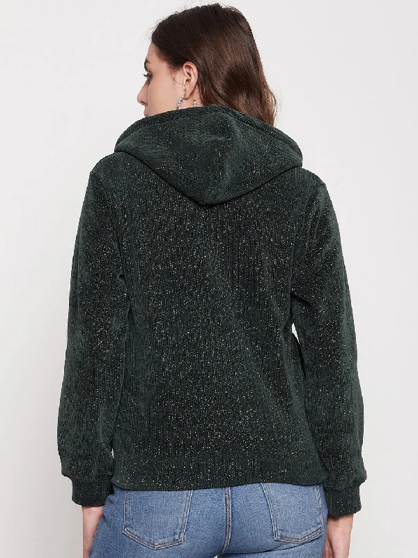 Madame Shimmer Bottle Green Hooded Sweatshirt