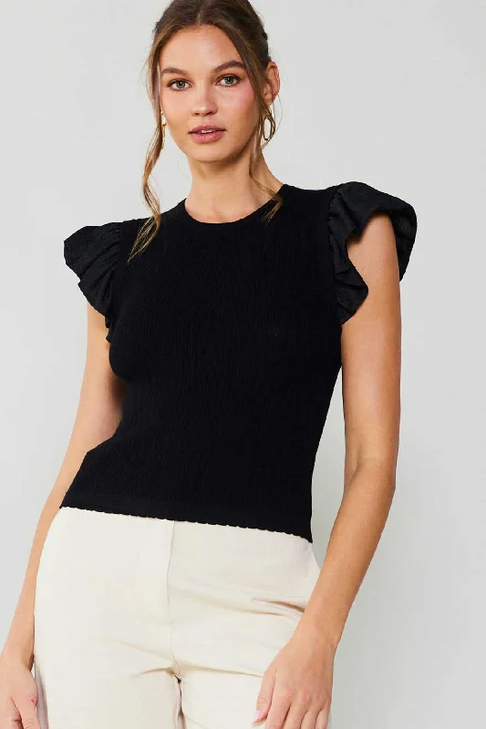 Ruffled Sweater Knit Tank