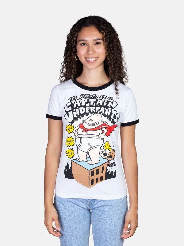 The Adventures of Captain Underpants Women's Ringer T-Shirt