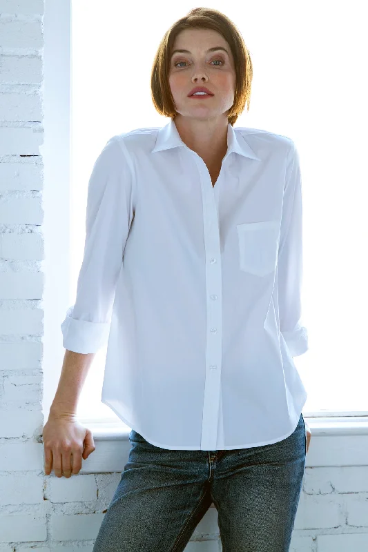 Alex Silky Poplin White Blouse