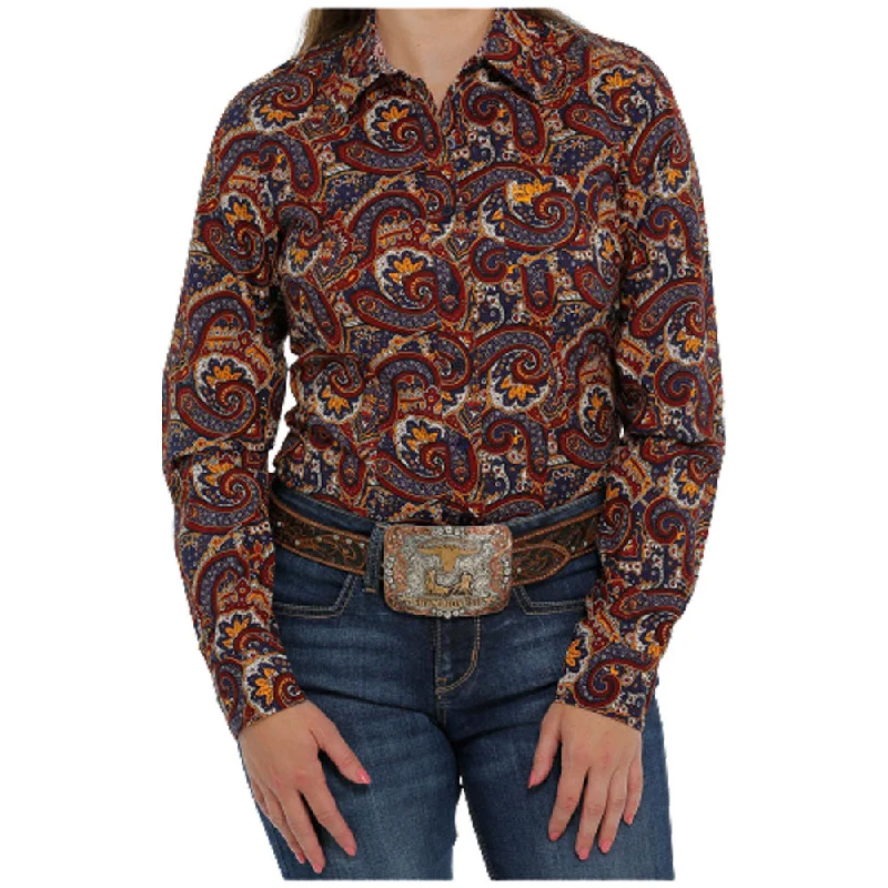 MSW9164189 Cinch Women's Long Sleeve Button Shirt - Multi-Colored Paisley