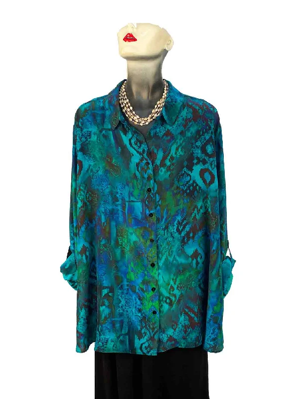 Tianello ""Majestic"" Printed Washable Silk Loving Blouse