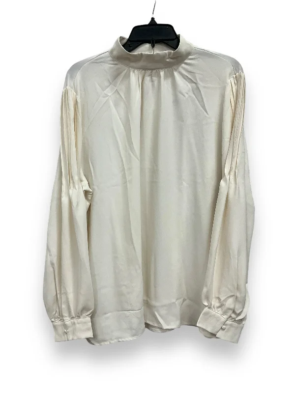 Cream Blouse Long Sleeve Ann Taylor, Size Xl