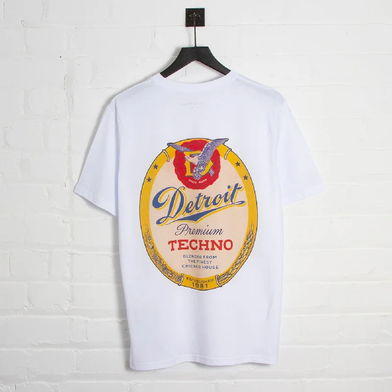 Detroit Premium Techno Back Print - Tshirt - White