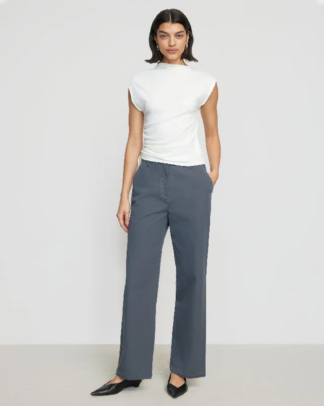 Jocelyn Asymmetric Ruched-Side Tee