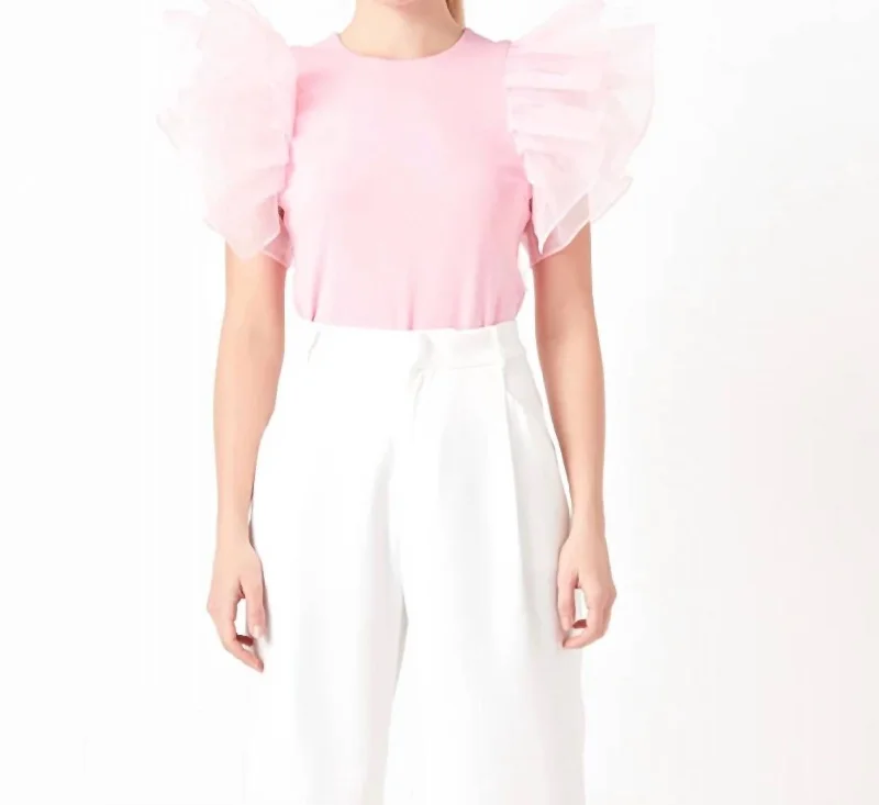 Love Ruffle Top In Pink