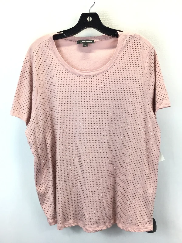 Pink Top Short Sleeve Inc, Size 1x