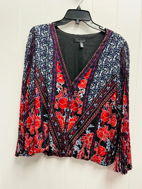 Purple & Red Blouse Long Sleeve White House Black Market, Size Xl