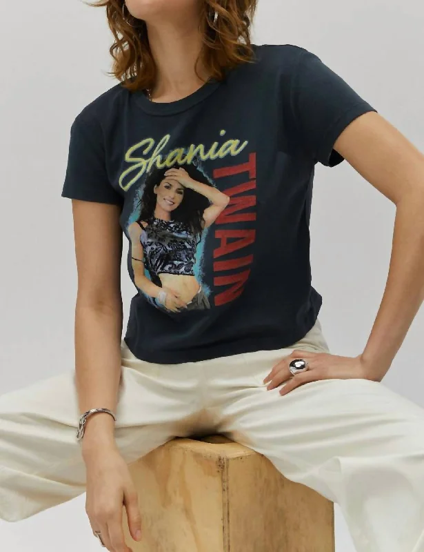 Shania Twain Up! Shrunken Tee In Vintage Black