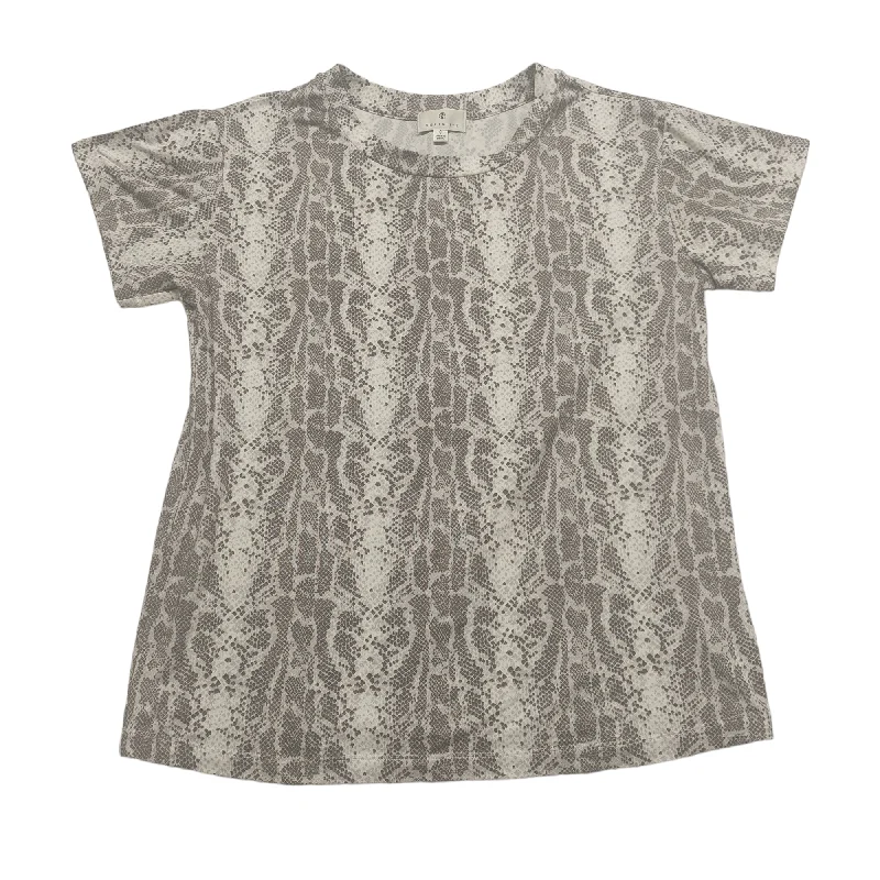 Snakeskin Print Top Short Sleeve Socialite, Size S