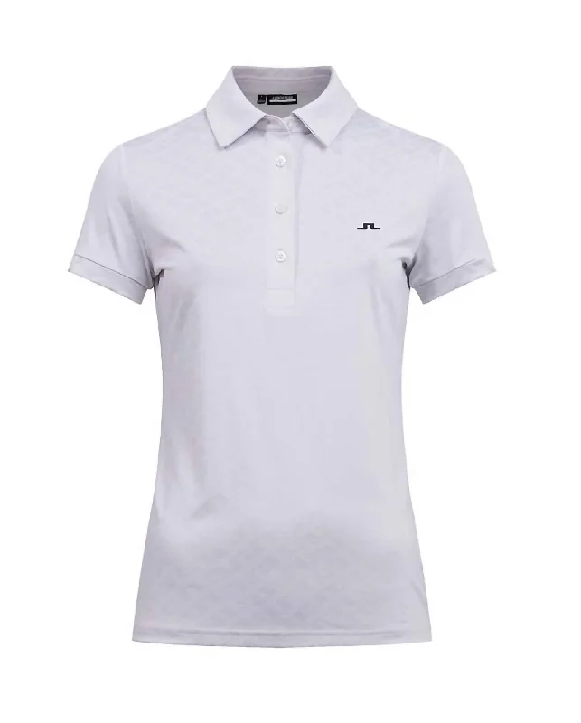 Women's Alaya Jacquard Golf Polo In White Jacquard Bridge Monogram