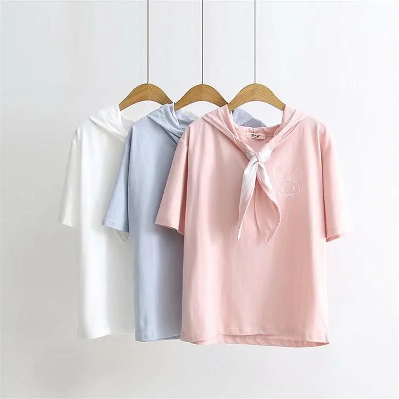 Women's Sweet Pure Color Sailor Collar Shirts