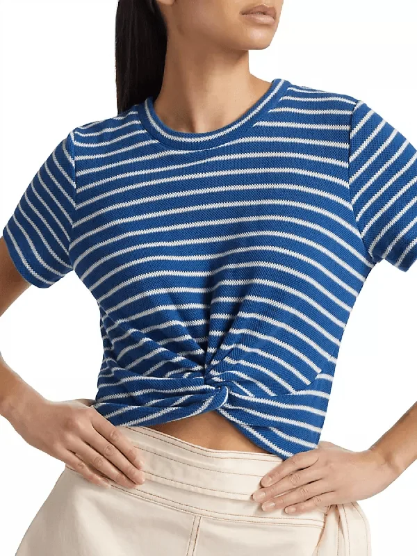 Zola Top In Blue/cream