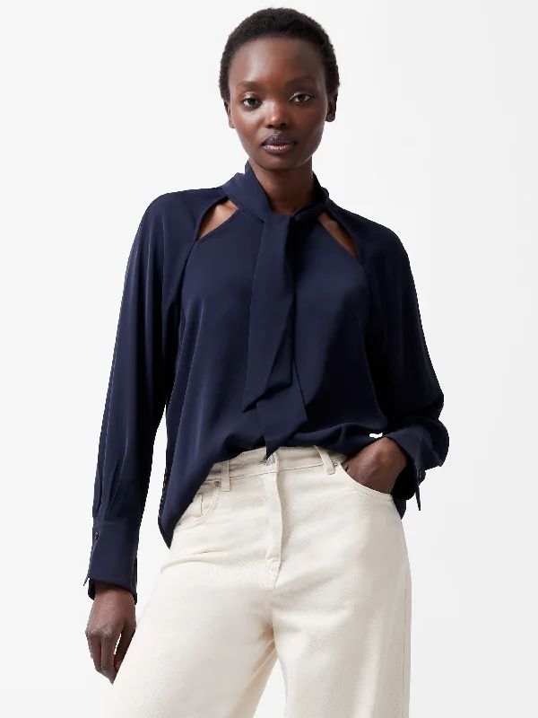 Carmen Recycled Crepe Tie Blouse