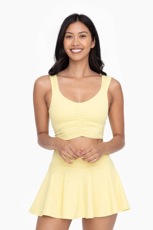 Mono B Ruched Lemon Tank Top