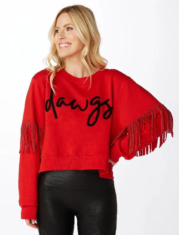 UGA DAWGS Red Fringe Sweatshirt