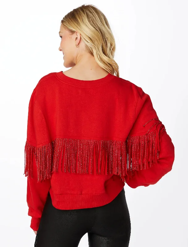 UGA DAWGS Red Fringe Sweatshirt