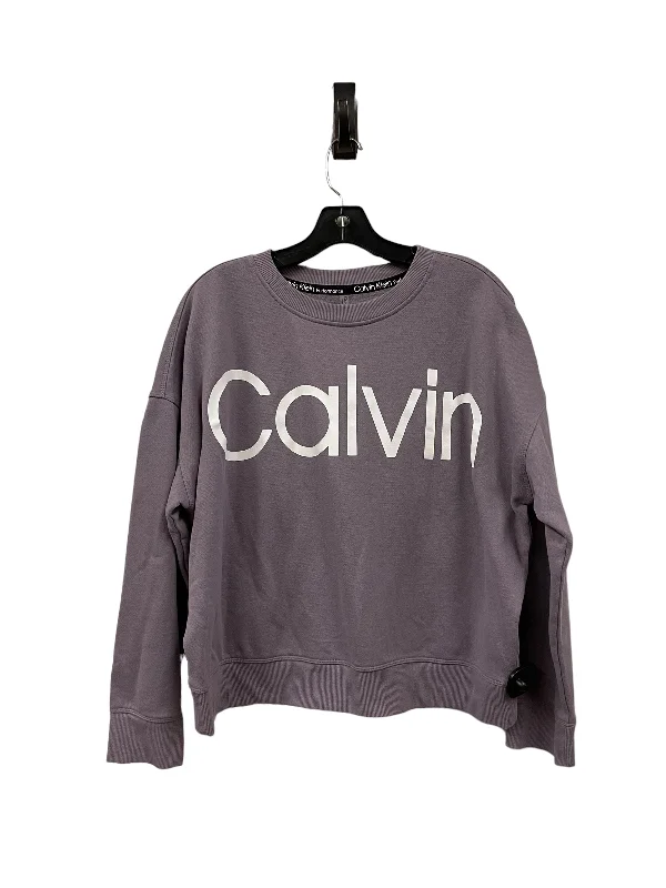 Athletic Sweatshirt Crewneck By Calvin Klein Performance In Purple, Size: L