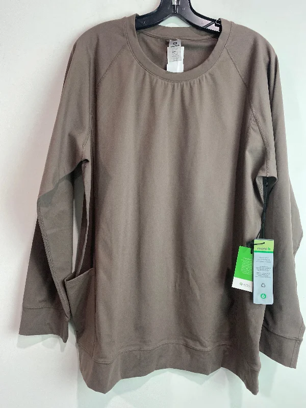 Athletic Sweatshirt Crewneck By Mono B In Brown Size: 2x