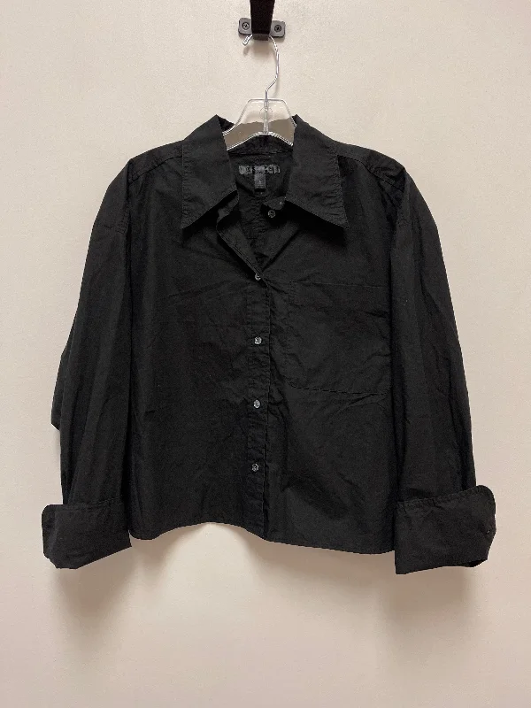 Black Blouse Long Sleeve Banana Republic, Size L