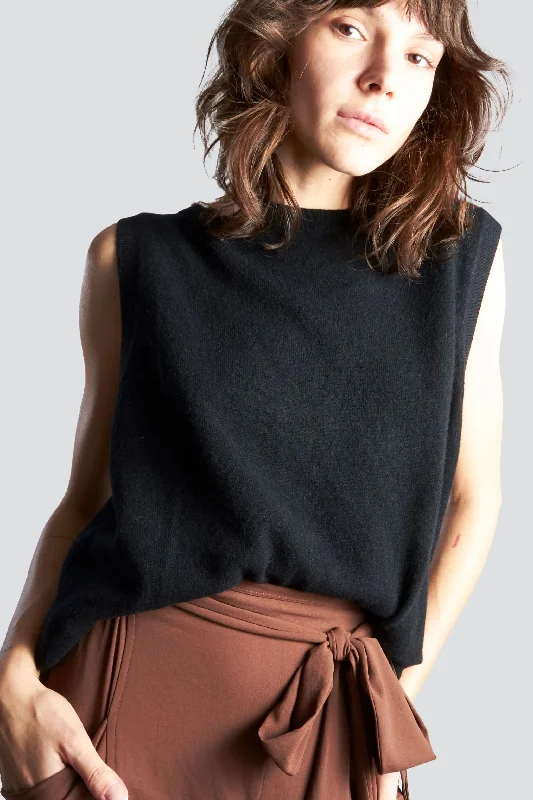 Black Cashmere Yogi Vest