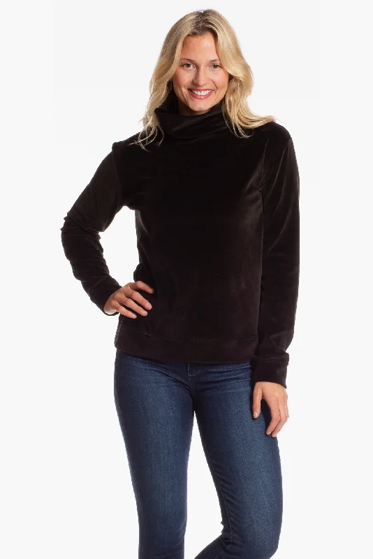 Brandy Pullover in Black Velvet