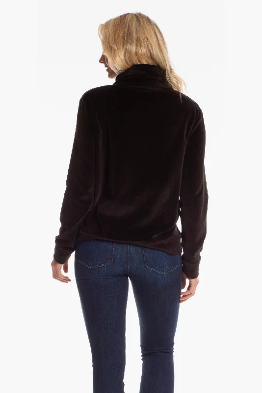 Brandy Pullover in Black Velvet