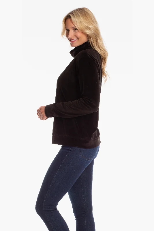 Brandy Pullover in Black Velvet