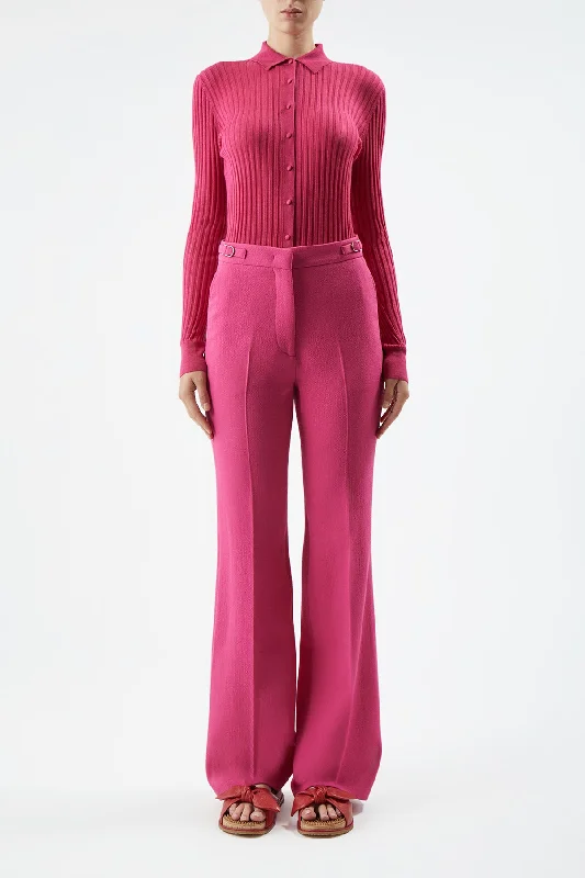 Cavalieri Knit Shirt in Fuchsia Cashmere Silk