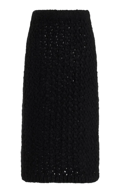 Collin Knit Skirt in Black Welfat Cashmere