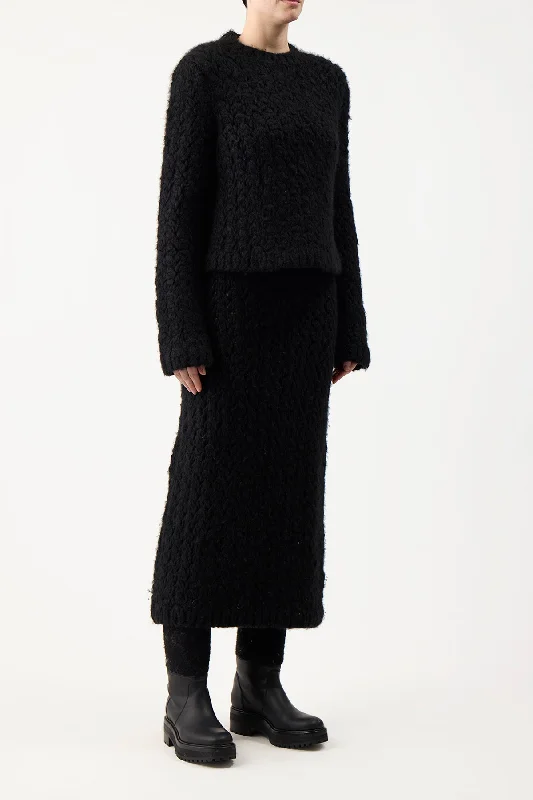 Collin Knit Skirt in Black Welfat Cashmere