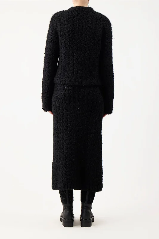 Collin Knit Skirt in Black Welfat Cashmere