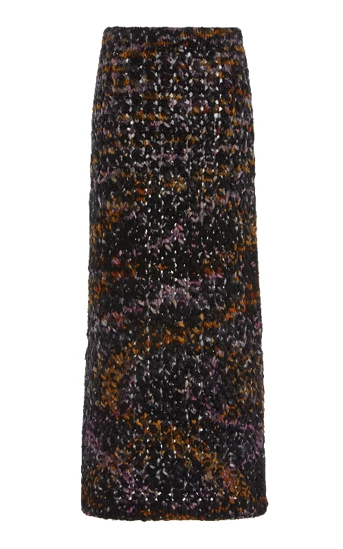 Collin Knit Skirt in Space Dye Black Multi Welfat Cashmere