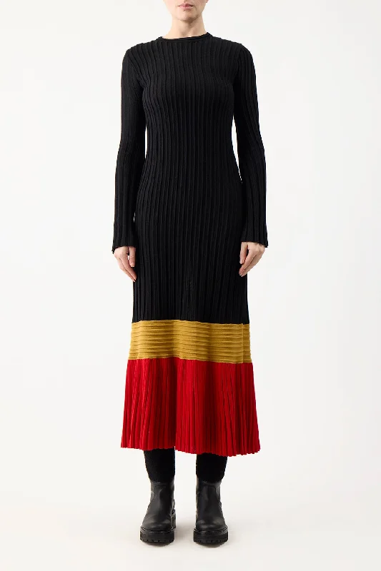 Fiona Knit Dress in Multi Cashmere Silk