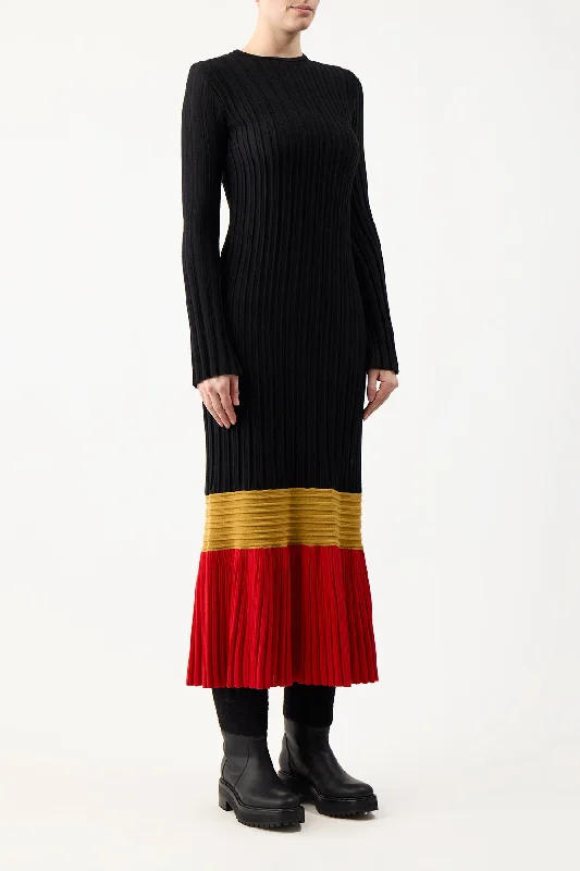 Fiona Knit Dress in Multi Cashmere Silk