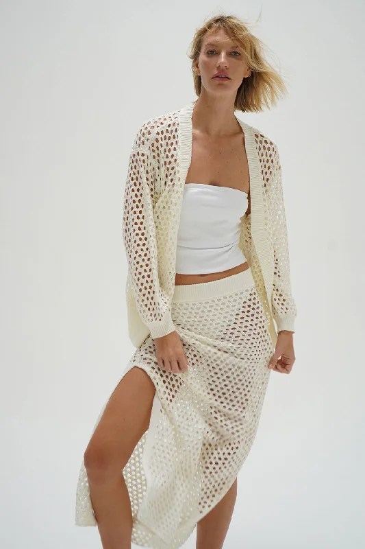 Frankie Open Knit Cardigan - Ivory