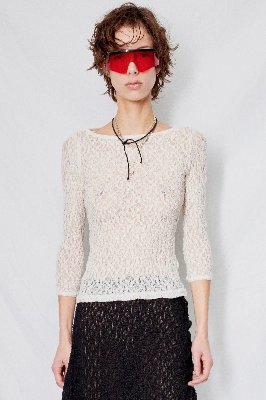 Ivory Lace Impression Top