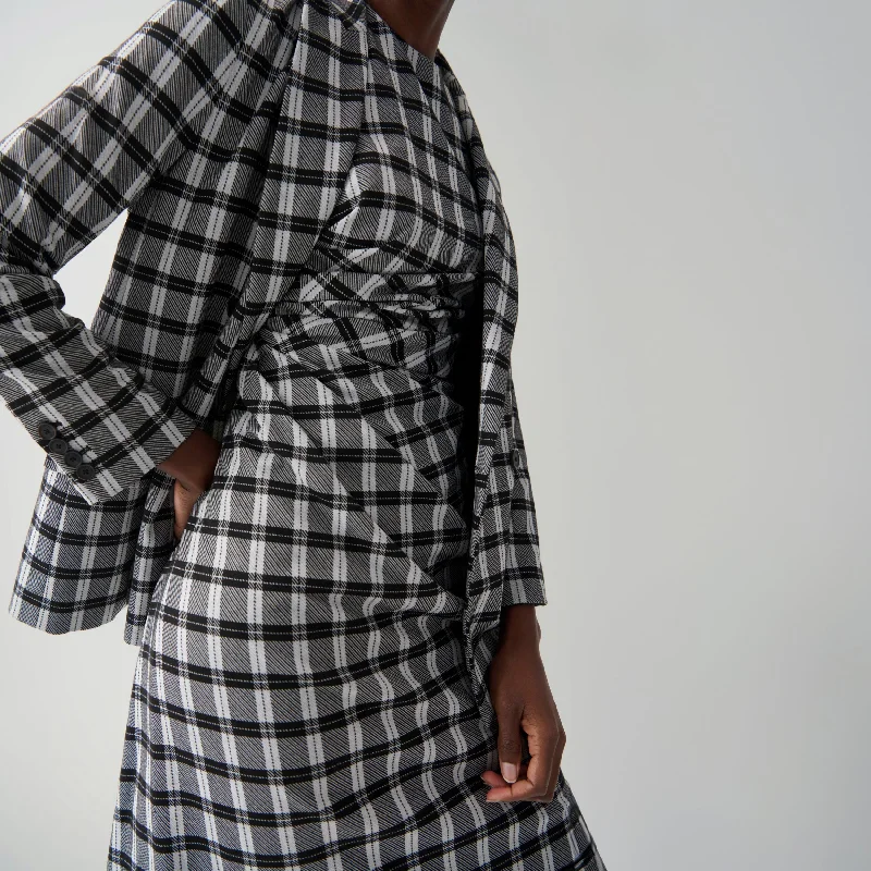 Jeannine Dress - Knit Suiting :: Checkmate