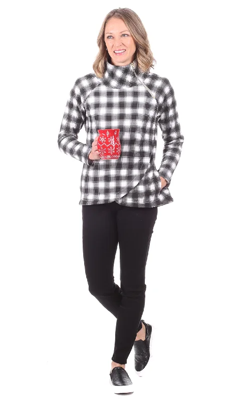 Lexington Sweatshirt in Black & White Plaid