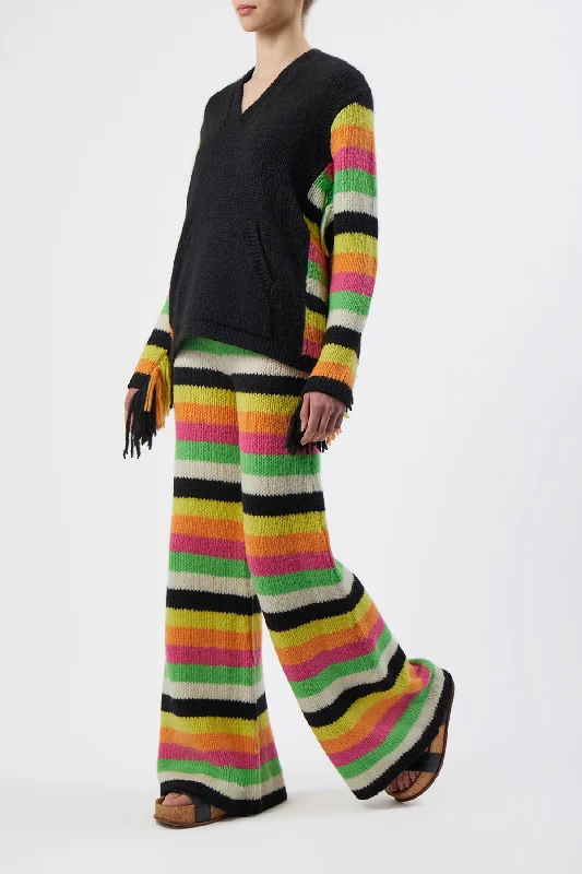 Liu Knit Pant in Multi Striped Cashmere