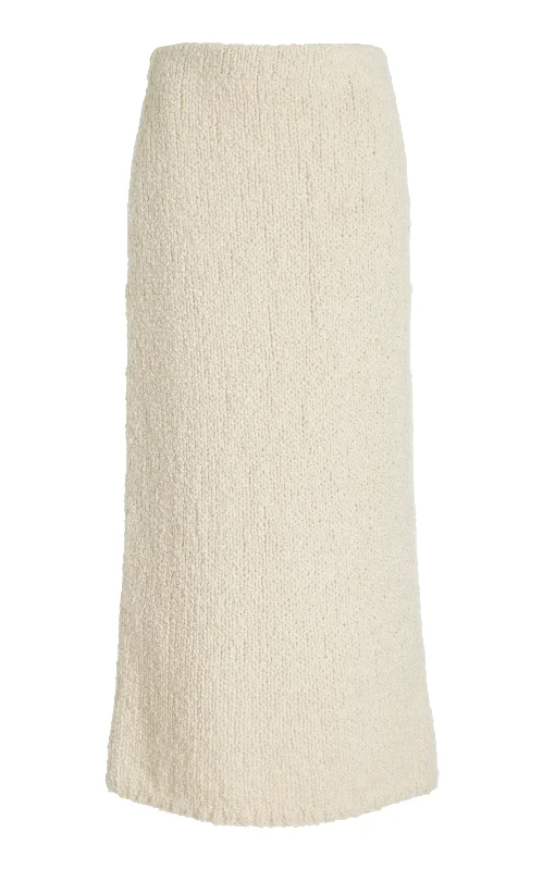 Milne Knit Skirt in Ivory Cashmere Boucle