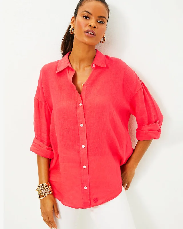 Stevey Relaxed Button Down Linen Shirt