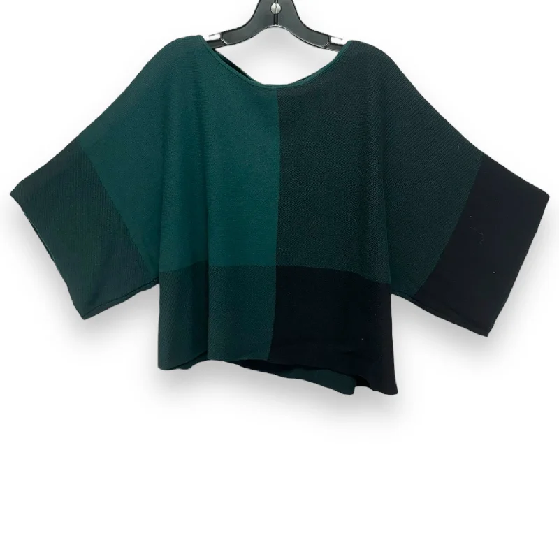 Sweater Designer By Eileen Fisher In Black & Green, Size: L